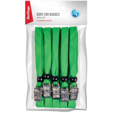 Набор шнурков для бейджей Berlingo, 45см, с клипсой, зеленые, 5шт. Berlingo PDk_00009