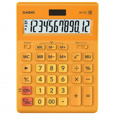 Калькулятор настольный CASIO GR-12С-RG (210×155 мм), 12 разрядов, двойное питание, ОРАНЖЕВЫЙ