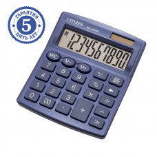 Калькулятор настольный Citizen SDC-810NR-NV, 10 разрядов, двойное питание, 102*124*25мм, темно-синий Citizen SDC-810NR-NV