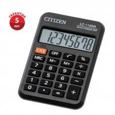 Калькулятор карманный Citizen LC-110NR, 8 разрядов, питание от батарейки, 58*88*11мм, черный Citizen LC-110NR