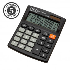 Калькулятор настольный Citizen SDC-812NR, 12 разрядов, двойное питание, 102*124*25мм, черный Citizen SDC-812NR