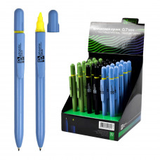 Ручка шариковая с текстовыделителем, 0,7 мм, цвет чернил: синий, тампопечать Феникс+ арт. 52693	