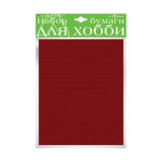 Набор цветной бумаги HOBBY TIME А4 (222 х 352 мм), 10 листов крашенная в массе, бордовый Арт : 2-065/04