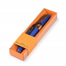 Ручка шариковая автоматическая BrunoVisconti® 0,5 мм, синяя, в футляре Monaco (ярко-синий корпус) Арт. 20-0125/092