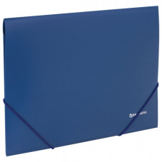 Папка на резинках BRAUBERG, стандарт, синяя, до 300 листов, 0,5 мм,
