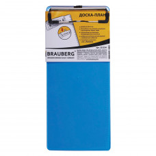 Доска-планшет МАЛЫЙ ФОРМАТ (100×228 мм), BRAUBERG «Espresso», с прижимом для счетов, заказов, пластик, 2 мм, синяя, 