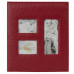 Фотоальбом BRAUBERG на 20 магнитных листов, 23х28 см, обложка под кожу страуса, на кольцах, бордовый,