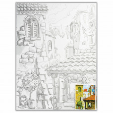 Холст на картоне с контуром BRAUBERG ART «CLASSIC», «Города», 30×40 см, грунтованный, 100% хлопок, 