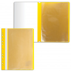 Папка 10 вкладышей STAFF с перфорацией, мягкая, желтая, 0,16 мм