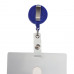 Держатель-рулетка для бейджей, 70 см, петелька, клип, синий, в блистере, BRAUBERG,