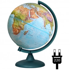 Глобус физико-политический рельефный Глобусный мир, 25см, с подсветкой на круглой подставке Глобусный мир 10182