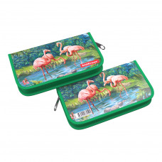 Пластиковый пенал-книжка без наполнения ErichKrause® 135x205x30мм Flamingo