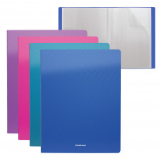Папка файловая пластиковая ErichKrause® Diagonal Vivid, c 40 карманами, A4, ассорти (в пакете по 4 шт.)