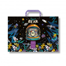 Портфель пластиковый ErichKrause® Space Bear, A4 (в пакете по  1шт.)