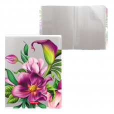 Папка файловая пластиковая ErichKrause® Tropical Flowers, c 20 карманами, A4 (в пакете по 4 шт.)
