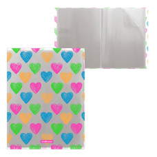 Папка файловая пластиковая ErichKrause® Neon Hearts, c 20 карманами, A4 (в пакете по 4 шт.)