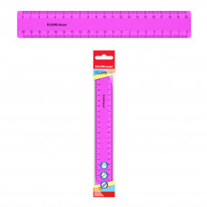 Линейка пластиковая ErichKrause® Neon Solid, 20см, розовый, в флоупаке