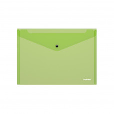 Папка-конверт на кнопке пластиковая ErichKrause® Fizzy Neon, полупрозрачная, A4, ассорти (в коробке-дисплее по 24 шт.)
