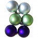 Набор пластиковых шаров 6шт, 60мм, фиолетовый/зеленый /серебряный, пластиковая упаковка Феникс Презент 78780