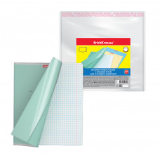 Набор пластиковых обложек ErichKrause® Fizzy Clear для тетрадей и дневников, с клеевым краем, 212х395мм, 50 мкм (пакет 10 шт.)