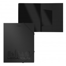 Папка пластиковая на резинках ErichKrause® MEGAPOLIS, A4, черный (в коробке-дисплее по 24 шт.)