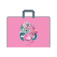 Папка на молнии пластиковая с ручками ErichKrause® Rose Flamingo, А3