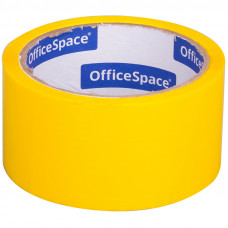 Клейкая лента упаковочная OfficeSpace, 48мм*40м, 45мкм, желтая, ШК OfficeSpace КЛ_6286