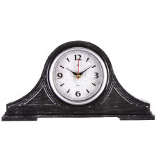 1834-006 Часы настольные 35х18 см, корпус черный с серебром 